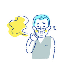 口臭を気にするシニア男性