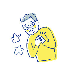 胸が苦しいシニア男性