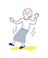 めまいでふらつくシニア女性