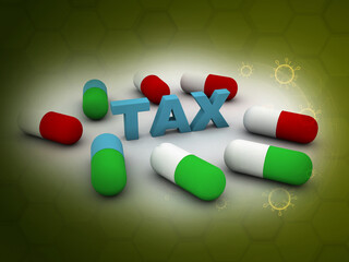 3d pills capsule with tax