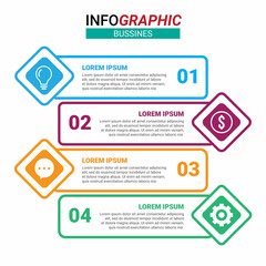 Business concept with four steps. Timeline design for brochures, presentations. Infographic design layout