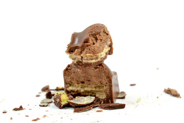 sweet and tasty chocolate isolated on white