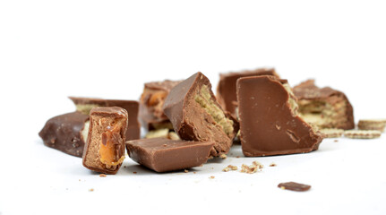 sweet and tasty chocolate isolated on white