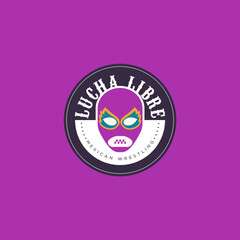Lucha libre, mexican wrestling. Logo template.