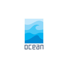 Ocean. Logo template.