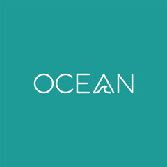 Ocean. Logo template.
