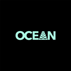 Ocean. Logo template.
