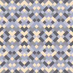 Mosaic seamless texture. Abstract pattern. Vector geometric background of triangles in pale yellow and blue colors
