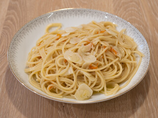 Spaghetti Aglio, Olio e Peperoncino Pasta with Garlic, Olive Oil and Chili Pepper