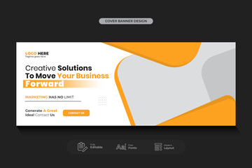 Business promotion and corporate Facebook cover template - obrazy, fototapety, plakaty