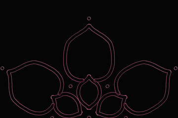 Pink flower outline Mandala  background.