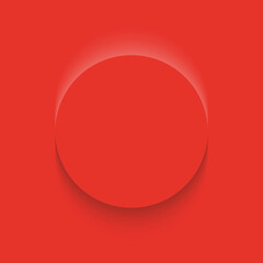 Red frame design. Abstract 3D circle backdrop for cosmetic product. Collection of luxury geometric background with copy space. Top view. EPS10 vector