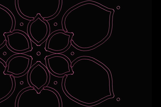 Pink flower outline Mandala  background.