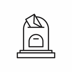 Mail box icon. Postbox letter with an envelope on the cover symbol