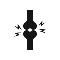 Bone pain glyph icon, body and painful, joint ache sign