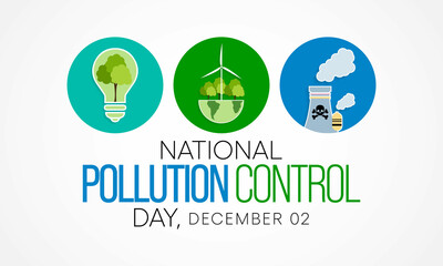 National Pollution control day is observed every year on December 2, in the memory of people who lost their lives in Bhopal gas disaster in 1984. Vector illustration