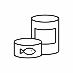 Canned food line icon, tin can and container, canned fish sign