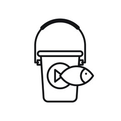 Fishing bucket linear icon