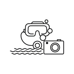 Underwater photography linear icon