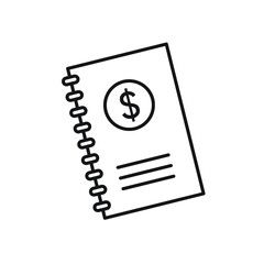 Notebook Line Icon Isolated On White Background