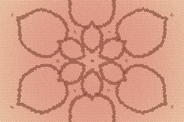 Flower outline Mandala  Peach background. 