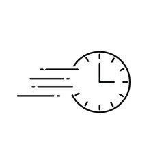 fast clock icon over white background, line style