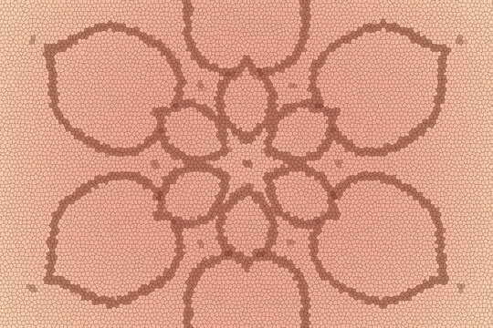 Flower outline Mandala  Peach background. 