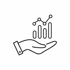 Chart Bar Finance and Hand Icon