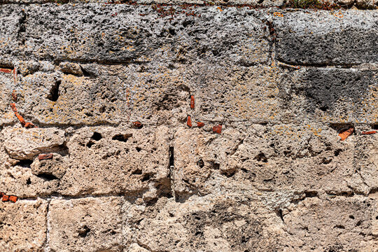 Textur, alte Wand, Tuffstein, Burgmauer