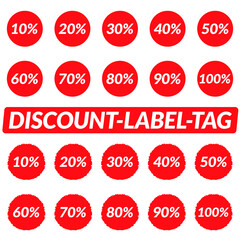 red discount stickers