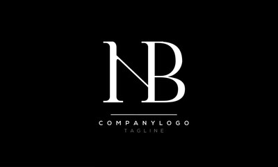 Abstract Letter Initial HB BH Vector Logo Design Template