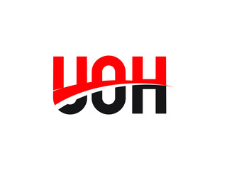 UOH Letter Initial Logo Design Vector Illustration