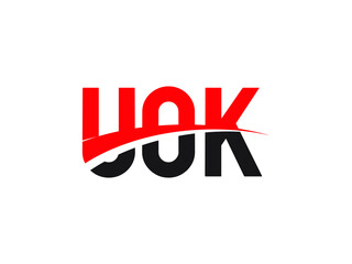 UOK Letter Initial Logo Design Vector Illustration