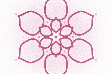 Pink flower outline Mandala background.