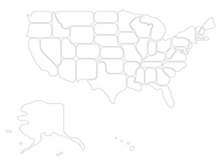 Simplified smooth map of USA