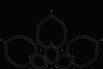 Grey Flower outline Mandala background.