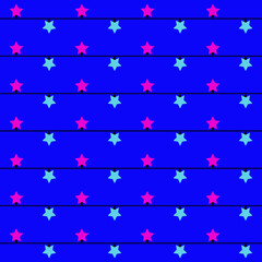 Christmas star lights garland. Seamless pattern. New year, winter holiday ornament.