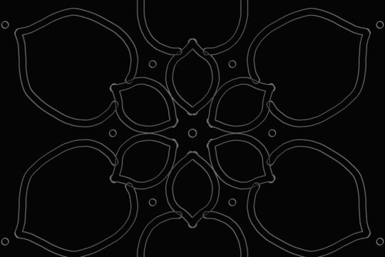 Grey Flower outline Mandala background.