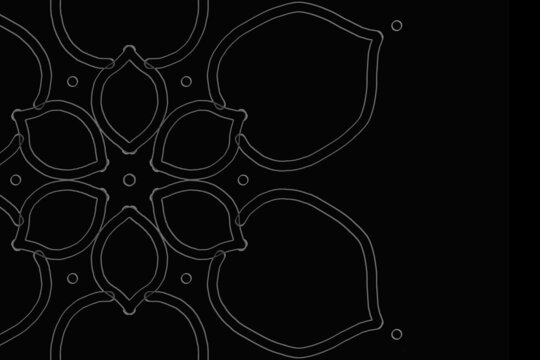 Grey Flower outline Mandala background.