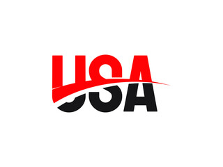 USA Letter Initial Logo Design Vector Illustration