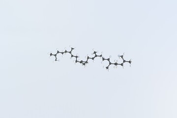 Squalene molecule, isolated molecular model. 3D rendering