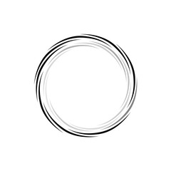 Line in a circle from frame white background