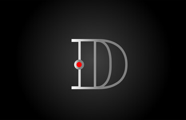 grey red D alphabet letter logo icon design. Creative concept for company and business