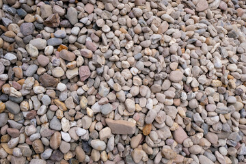Pile of colored pebbles. Natural small stones for design.	
