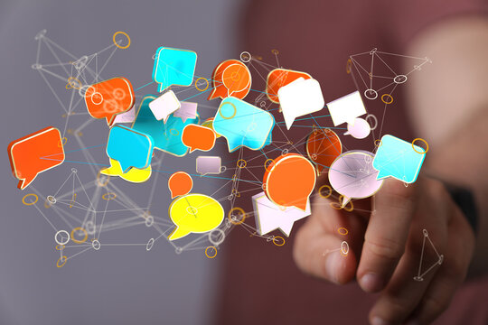 3D rendering flying email icon and web flying
