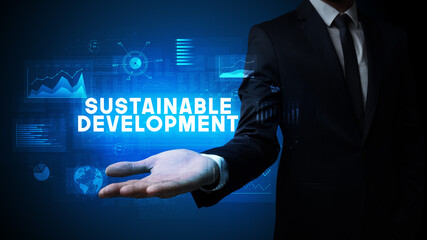 Hand of Businessman holding motivational message