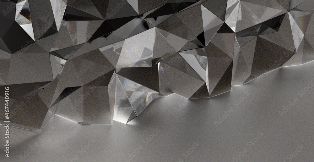 Poster schwarzer low poly background header