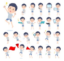 スマートフォンなどのデジタル機器を持つ無課金アバター男性のセット