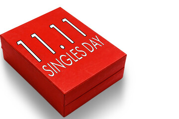 Online shopping of China, 11.11 single's day sale concept. text 11.11 single's day sale on a red background