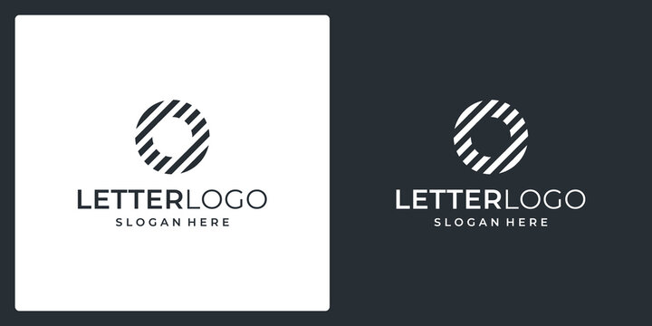 Alphabet letters Initial Monogram logo O with line models. Premium vector